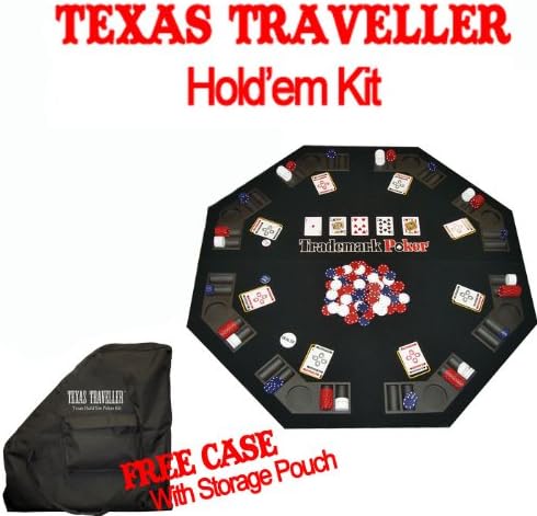 Miniatura 2 de Deluxe Texas Traveler Poker - Juego combinado de mesa de póquer, incluye fichas, estuche, tarjetas y botones de póquer