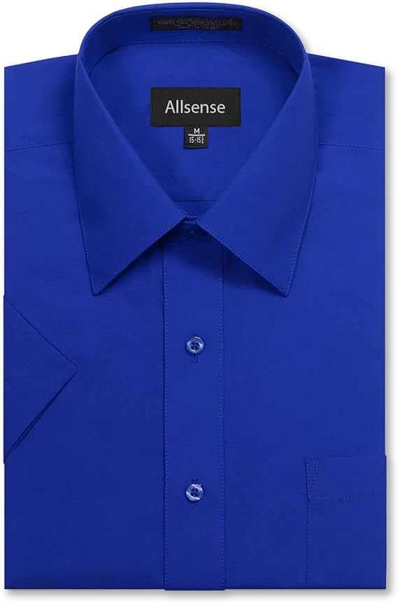 Allsense Men's Regular Fit Short Sleeve Dress Shirts