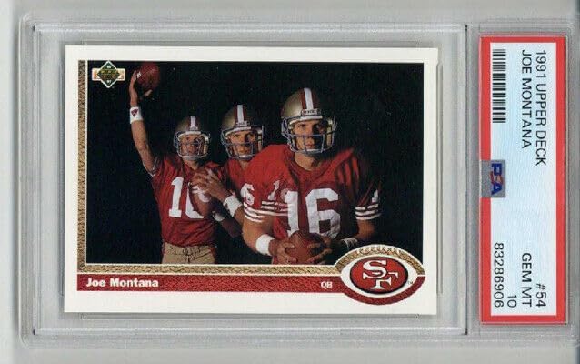 1991 UPPER DECK #54 JOE MONTANA CARD SAN FRANCISCO 49ERS PSA 10 LOW POP RARE : Collectibles & Fine Art