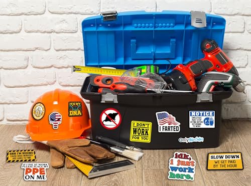 173 PCS Hard Hat Stickers for Adults - Funny (Dirty) for Water Bottle, Laptop, Helmet, Cars, Tool Box, Cars - Blue Collar Stickers for Men, Waterproof