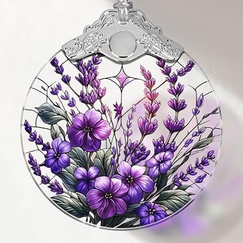 Stained Glass Ornament, Christmas Ornaments, Christmas Tree Decorations, Christmas Decor, Ornaments for Christmas Tree, Holiday Presents, Gift Exchange Ideas - Charming Bauhinia & Violets Cover