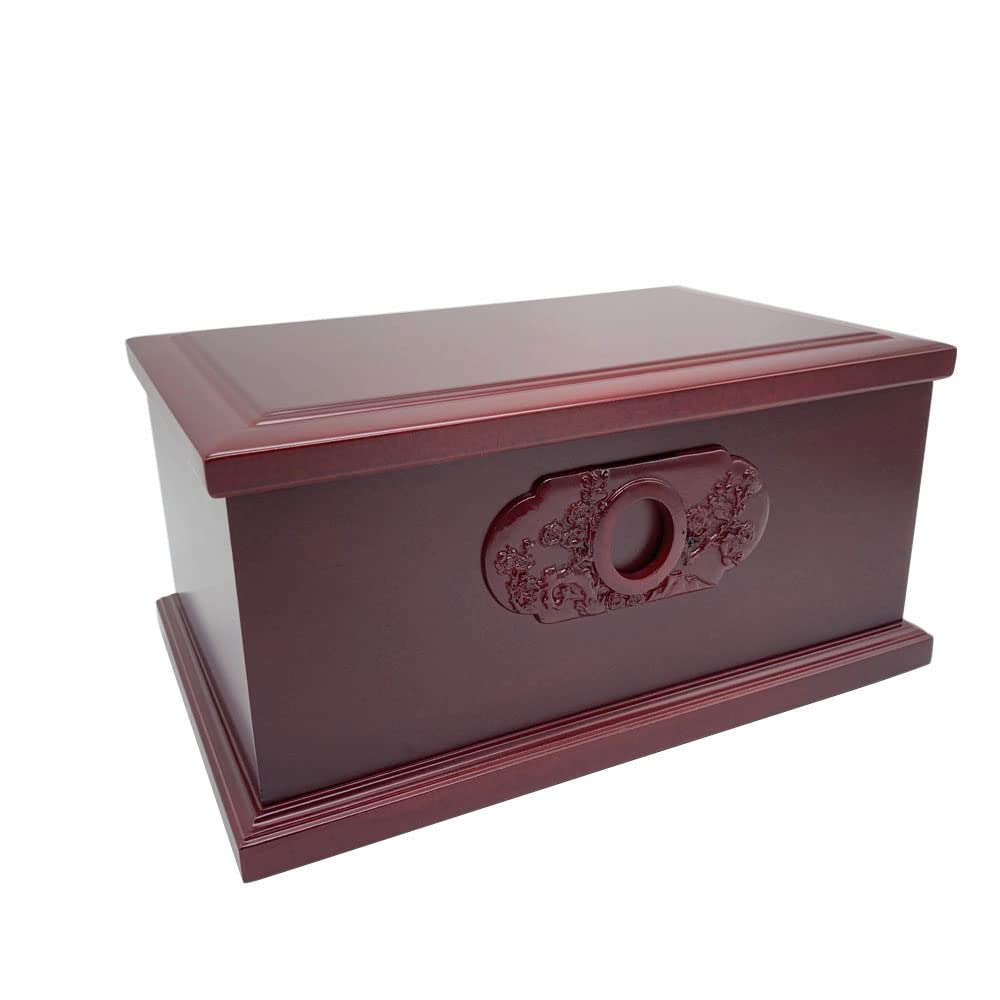 Fararoad Wooden Urn Box for Human Adult, Professional Urns Ashes Cremation Funeral Box, Burial-Cremation (MDF, 11.8 X 7.8 5.9 inch), Capacity 260 cu.in.?Cherry? (FD-000007)