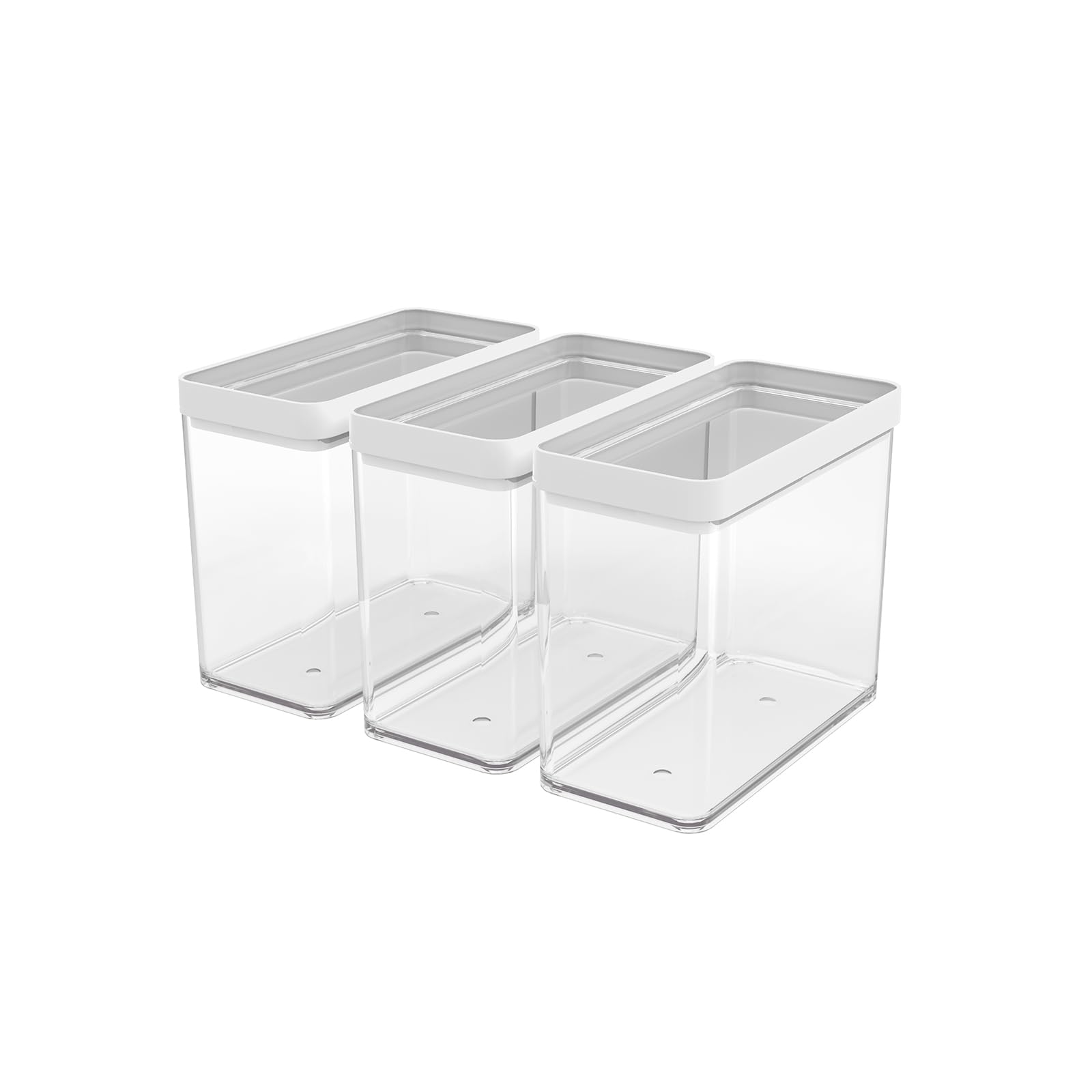Rotho Transparent/White Fera Set Storage Container With Lid And Seal, Plastic (San) Bpa-Free, (3 X 3.2 L)