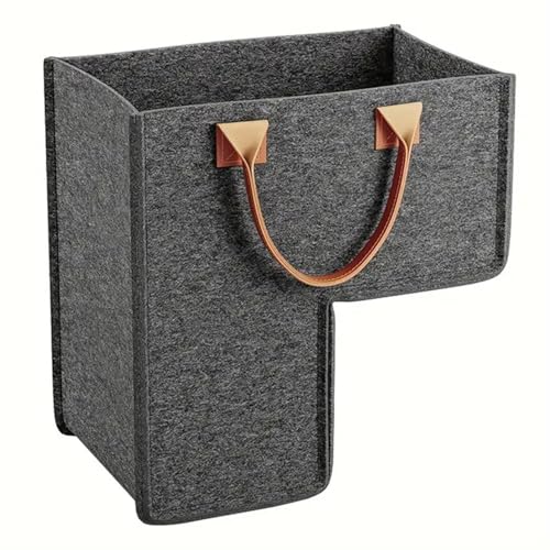 Cesta de escaleras para escaleras, organizador portátil que ahorra espacio | de cesta de lavandería en forma de L para las escaleras | Para zapatos, libros, mantas, telas, juguetes, escaleras