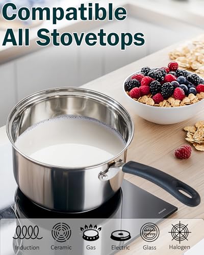 Cook N Home Stainless Steel Cookware Sets 10-Piece, Pots and Pans Kitchen Cooking Set with Stay-Cool Handles, Dishwasher Safe, Silver - Image 5