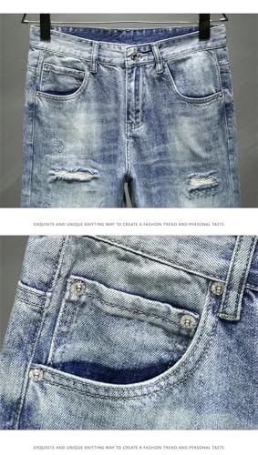 Men's Patchwork Distressed Ankle Length Hip Hop Loose Tapered Jeans Harem Broken Jeans2