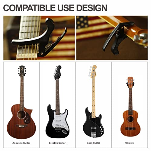 Capodastre universel pour guitare folk, acoustique et classique à 6 et 12 cordes Noir 02 - Les Beatles, Paul McCartney, John Lennon, RIngo Starr, George Harrison Capodastre universel pour guitare folk, acoustique et classique à 6 et 12 cordes Noir 02 – Image 6