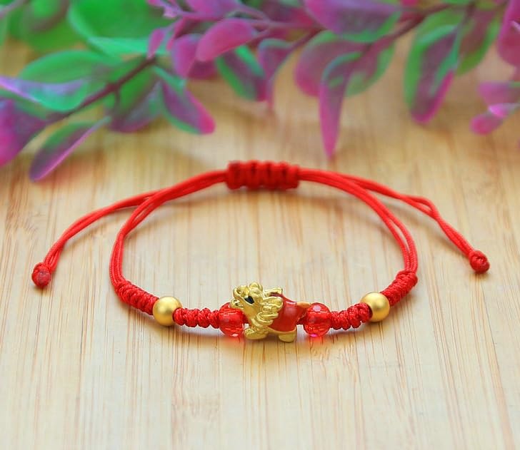 Image of 2 /3 pcs 2024 New Year Zodiac Lucky Dragon Braided Bracelets Set Chinese Zodiac Animal Adjustable Charm Imitation Jade Dragon Prospects Blessing Sign Bracelets