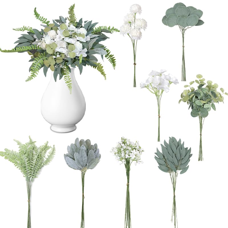 Ramo Di Fiori Artificiali Con Giglio Bianco | Plastica Realistica Con Stelo E Foglie Per Decorazione Casa, Matrimoni E Giardino, Altezza 36 Cm - 3