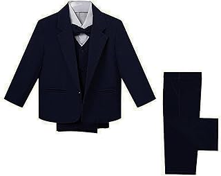 ranrann Baby,Clothing,Baby Boys 0-24m,Outfits & Clothing Sets ranrann Boys Classic Tuxedo Suits No Tail Toddler Kids 5Pcs Formal Long Set Wedding Christening Pageant Outfit