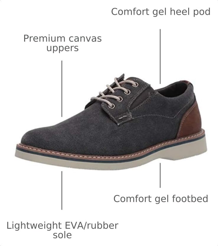 Image of Nunn Bush Men's Barklay Canvas Plain Toe Oxford Lace Up