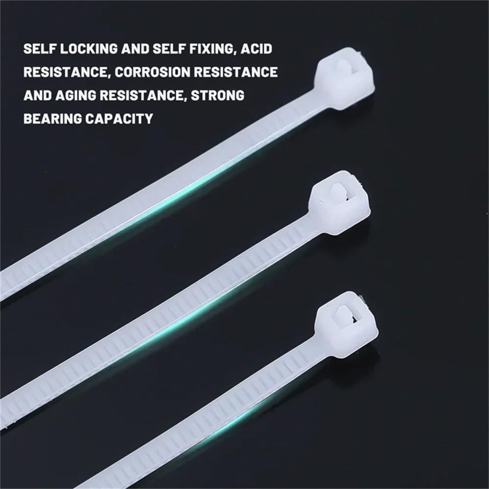 1000/100 pezzi fascette stringicavo in nylon regolabili autobloccanti fascette stringicavo fascette stringicavo in plastica riutilizzabili per casa e ufficio, nero 2,5x200 mm, 1000 pezzi