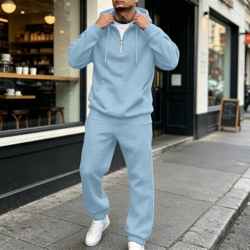 Mens Sweatsuits Two Piece Set Oversized Lighweight Workout Jogging Suits - image 5