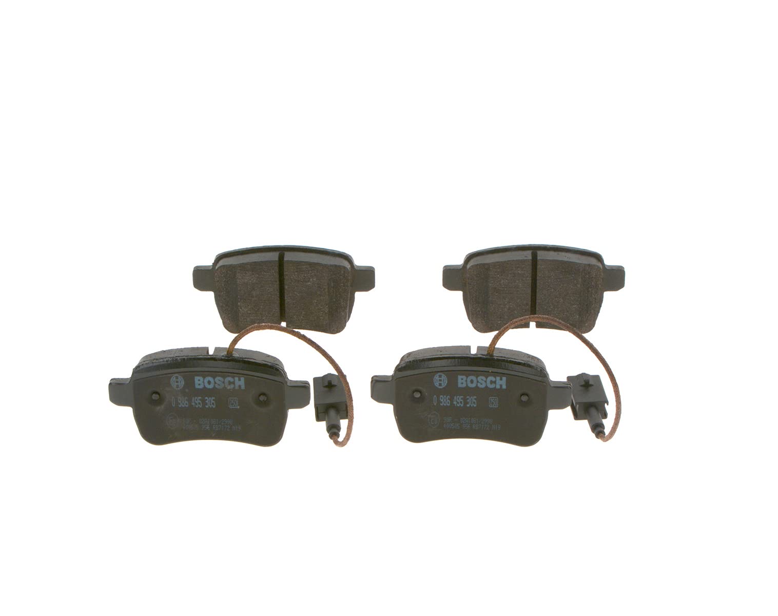 Bosch BP1594 - Pastiglie Freni Auto, Asse Posteriore - Qualità Bosch - Riduzione del Rumore e della Polvere - Certificazione ECE-R90 - Senza Rame - 1 Confezione da 4 Pastiglie