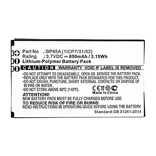 Synergy Digital GPS Battery, Compatible with WM Systems WMP-300 GPS, (Li-Pol, 3.7V, 850mAh) Ultra High Capacity, Replacement for WM Systems BP85A (1ICP7/31/52) Battery