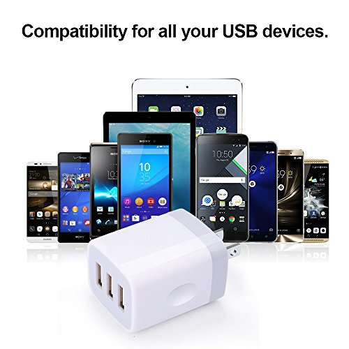 Muti Port USB Wall Charger,Sicodo 3.1Am Universal Travel Charger Block Power Plug Adapter Compatible with iPhone 17/16/15/14/13/12/11Plus Pro Max Mini,Sumsung Galaxy/Note/Edge,LG,USB Plug Devices - Thumbnail 2