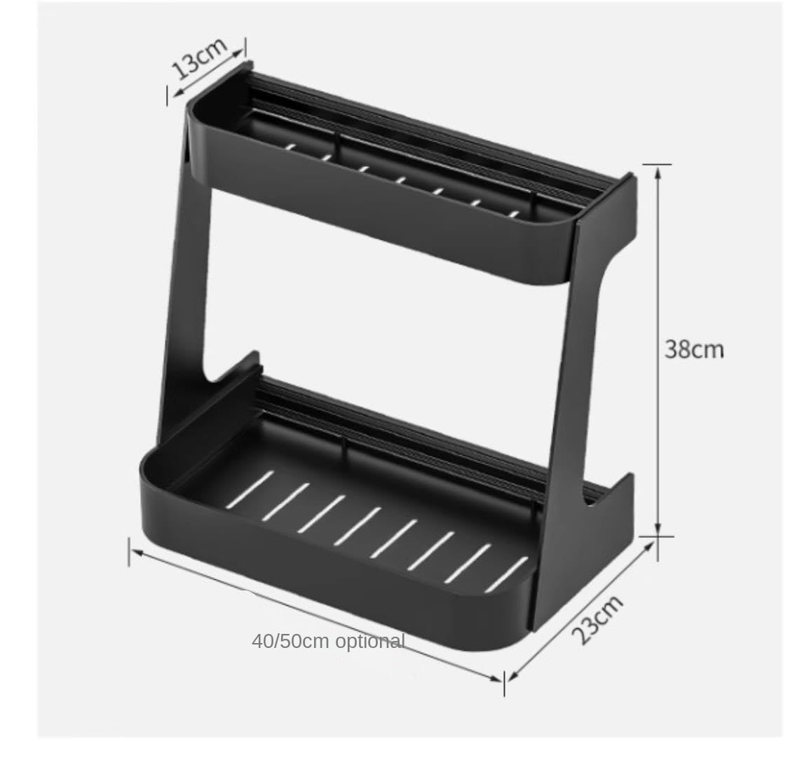 2-poziomowy aluminiowy uchwyt do kuchni oszczędzający miejsce uchwyt do kabin i blatów 40 x 23 x 38 cm idealny do Se Jar Sto & Kitchen nizat