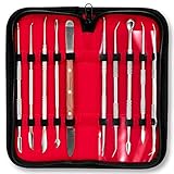 スパチュラ 粘土 造形 ツールセットパテ 模型 陶芸 彫刻 篆刻刀 ヘラ ト 粘土細工 モールディング 造形 クラフト 工具 ステンレス製 10本セット Dualeco