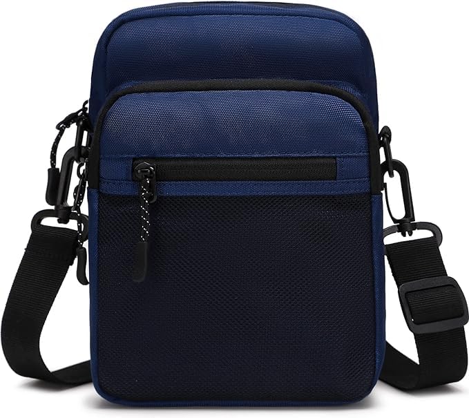 SackPack Lack Small Crossbody Mini Messenger Side Shoulder Bag for Men Women Compatible Phone Passport Purse Sling Bag Fanny Pack Water Resistant -Navy Blue-image-49