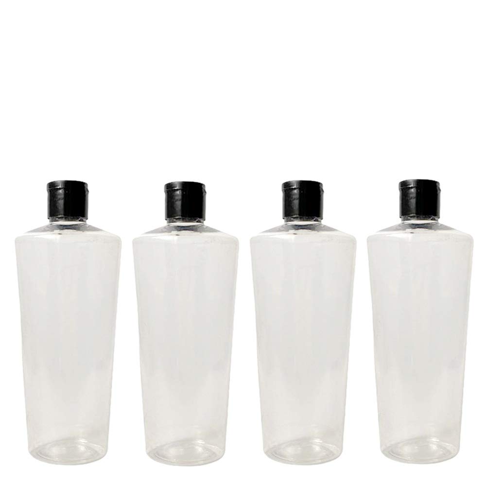 Devinez Multipurpose Empty Transparent Pet Bottle Pastic with Flip-Top Cap, 250 ml - (Pack of 4), for Beauty, Essential Oils, Skin Care, Travel, Toners, Cleaning, Sanitizers, Cosmetic & DIY