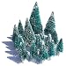 Mini Snow Globe Christmas Trees Tabletop Fake Bottle Brush Pine Trees Decor Craft Xmas Village Flocked Trees Party Decoration DIY Accessories Up to 4-7/8’’ Bluish Green16PCS with White Plastic Base