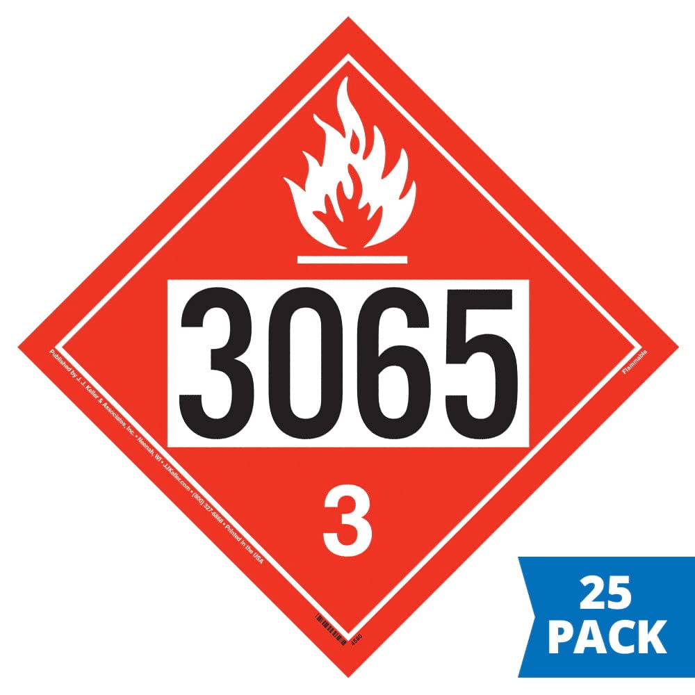 Amazon.com: 3065 Placard, Class 3 Flammable Liquid 25-pk