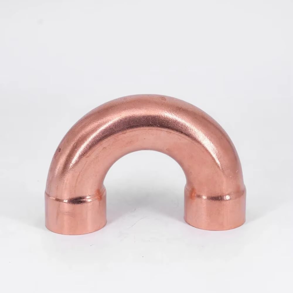 1 szt. Miedziana złączka kolankowa 180 stopni do systemów klimatyzacyjnych, hydraulicznych i grzewczych - średnica wewnętrzna 6,35–76 mm(32x1.2x110mm)