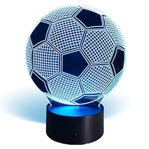 Killer’s Instinct Outdoors Night Light for Boys 3D Football – Lights Lamp 3D Illusion Lamps for Kids Bedroom Decors 7 LED Colors Touch Switch Cool Gifts for Birthday Gifts Sports Theme Fans