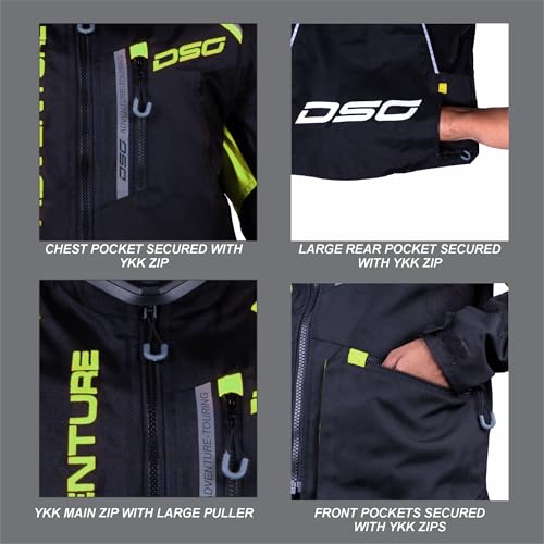 Image of DSG ADV Riding Jacket (Colour - Black Yellow Fluo) (Size-Medium)