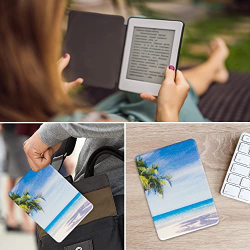 Qiyi Case For 6.8" Kindle Paperwhite (11Th Generation-2021) & Kindle Paperwhite Signature Edition, Beach Scene Ebook Reader Covers Pu Leather Smart Cover With Auto Wake / Sleep - Seaside Palm Trees #TOP6