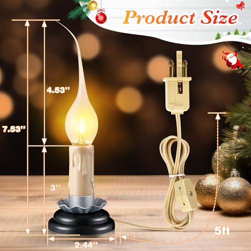 Enhon-2-Pack-3-in-Rustic-Country-Candle-Light-with-Replacement-LED-Light-Bulbs-UL-Certification-Electric-Christmas-Window-Candles-Light-with-OnOff-Switch-06W-C7-Candlestick-Lamp-5Ft-Cord Enhon 2 Pack 3 in Rustic Country Candle Light with Replacement LED Light Bulbs UL Certification Electric Christmas Window Candles Light with OnOff Switch 06W C7 Candlestick Lamp 5Ft Cord