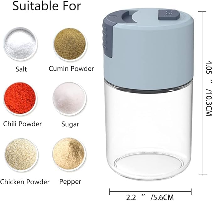 Image of Pepper and Salt Shakers,Salt Control Bottle Salt and Pepper Shaker Bottle,Spice Dispenser Air-Tight Clear Glass Bottle,(Multicolour,Pack of 1)