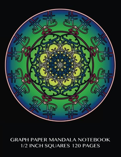 Amazon | Graph Paper Mandala Notebook 1/2 inch squares 120 pages: 8.5 x ...