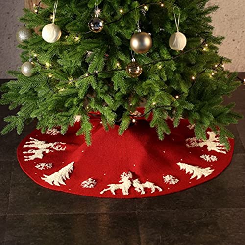 shamjina 36 Polegadas Saia de árvore Tapete Bordado Saia de árvore de Natal para Férias Festa Decora