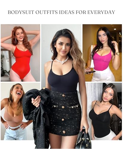 Image of FeelinGirl Shapewear Bodysuit for Women Tummy Control Waist Bodysuit Thong Shapewear Body Shaper Going Out