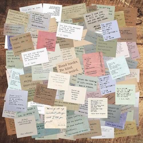 SIXWOLF 240 Piece Inspirational Quote Stickers, Vintage Typewriter Style Motivational Stickers Quotes for Scrapbooking, Magazines (240 pcs, 120 Different Patterns, 2 pcs/Each)