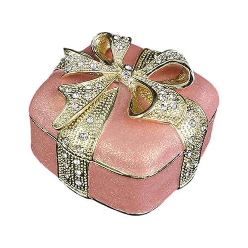 Boîte à bijoux avec strass et compartiments en métal pour un rangement portable élégant