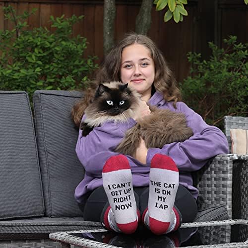 Cavertin Women's Cat Mom Dog Mom Book Novelty Socks with Gift Box