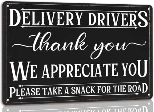 Delivery Driver Thank You We Appreciate You �u���L�Ŕ� ���B���e�[�W �ʔ��� �Ǒ����T�C�� �K���[�W�o�[ �_�� �h�A ���֗p ���� 12x8�C���`