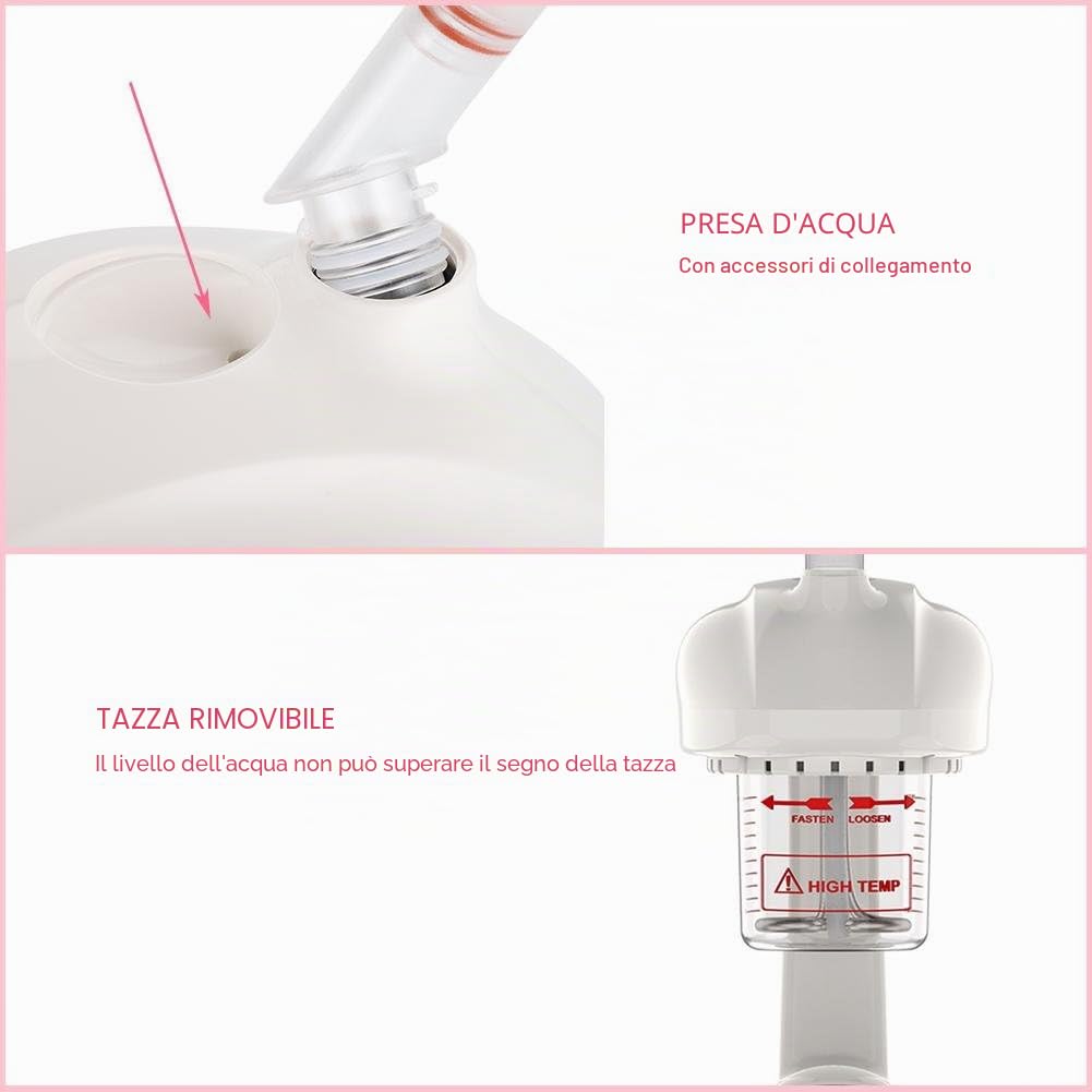 Face Spa Steamer, Ozono 2 in 1 e Sauna facciale a vapore, Nano-Ion Facial Steamer Salon Spa Macchina a vapore all'ozono Idratante Pulizia profonda