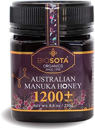 BIOSOTA Organic Manuka Honey MGO 1200+ - Medical Grade Manuka Honey from Australia | Australian Certified Organic Honey | Jelly Bush Honey NPA/ULF 25+ | 8.8oz