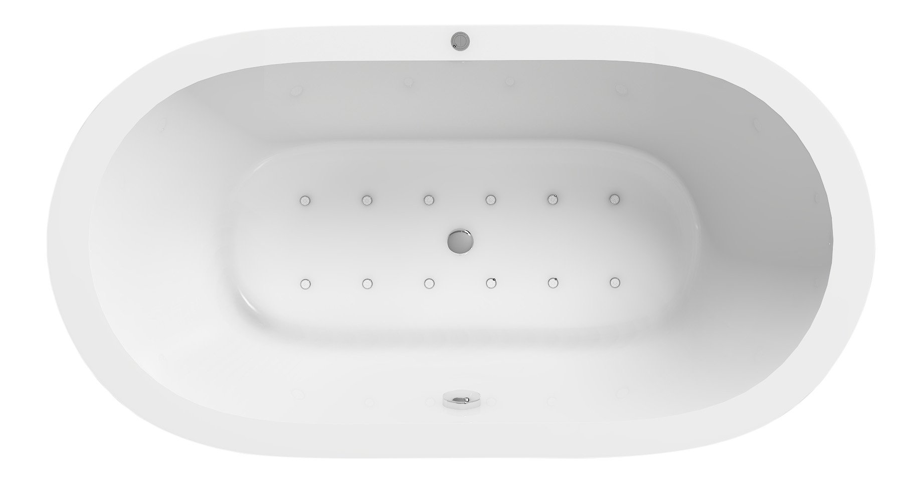 Jet-Line® | Whirlpool Luca | Weiss | freistehende Badewanne mit Whirlfunktion | Whirlwanne mit Massagedüsen | Badausstattung | 170 x 80 x 58 cm
