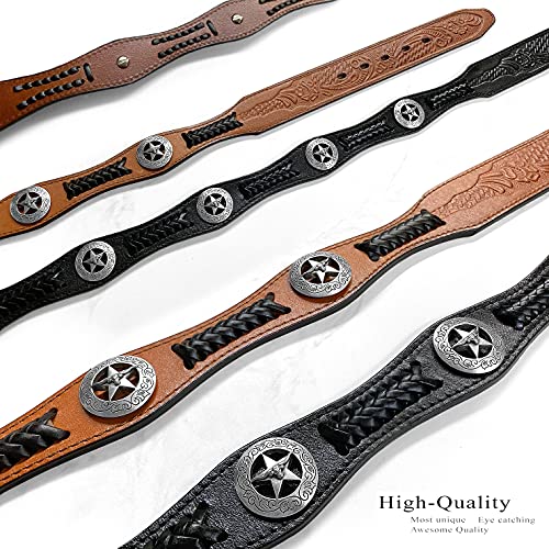 State of Texas Longhorn and Star Western Embossed Leather Belt3