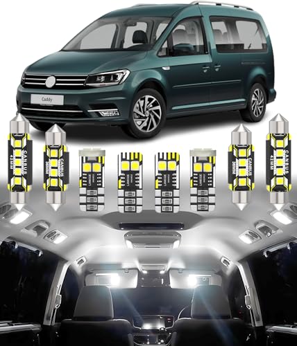Luces LED interior Volkswagen Caddy para eliminar la oscuridad en maletero y cabina kit de 9 bombillas