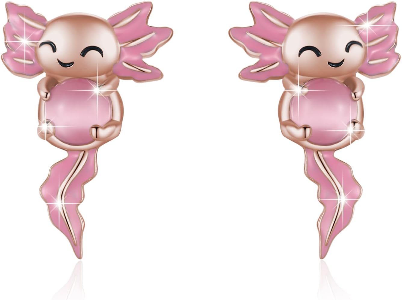 Axolotl Stud Earrings for Women 925 Sterling Silver Axolotl/Elephant/Monkey/Highland Cow stud Earrings Hypoallergenic Animal Jewelry Gifts for Christmas Birthday