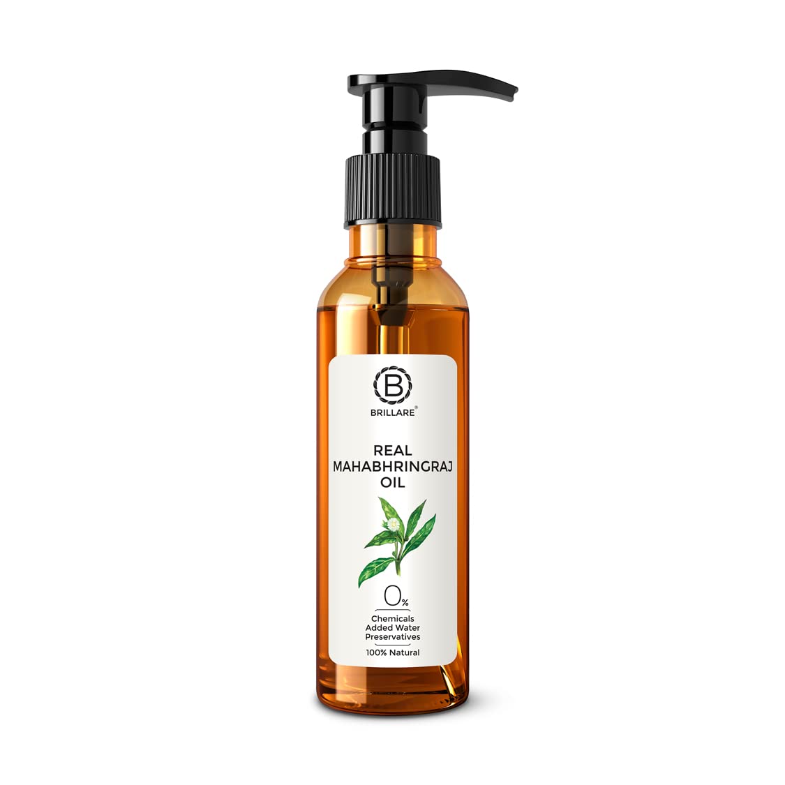 BRILLARE Real Mahabhringraj Oil, Natural Cold Pressed Hair Oil, For Thicker and Healthier Hairs, For Beautiful Nails & Eyelashes, Zero Chemicals, 200 ML