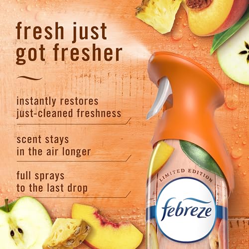 Image of Febreze Air Mist, Air Freshener Spray, Odor Fighting Room Spray, Deodorizer for Home Bathroom Kitchen Office Apartment Dorm Room Classroom, Juicy Summer Peaches Scent, 8.1oz (Pack of 3)