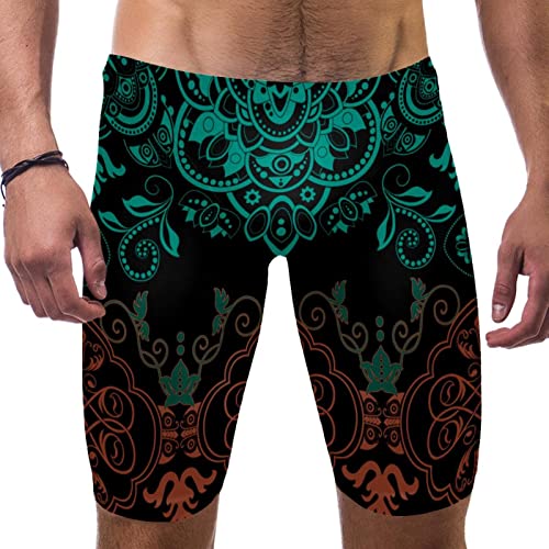 Jammer traje de baño de natación para hombre con diseño vintage bohemio para entrenamiento largo
