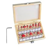 fresas para madera dremel 3000 [Vástago universal de 1/4 "] Todos los trozos tienen una espiga de precisión de 1/4" rectificada que se adapta a todas las fresadoras de 1/4 de pulgada, corte de madera, espiga y tallado de todo tipo de madera.