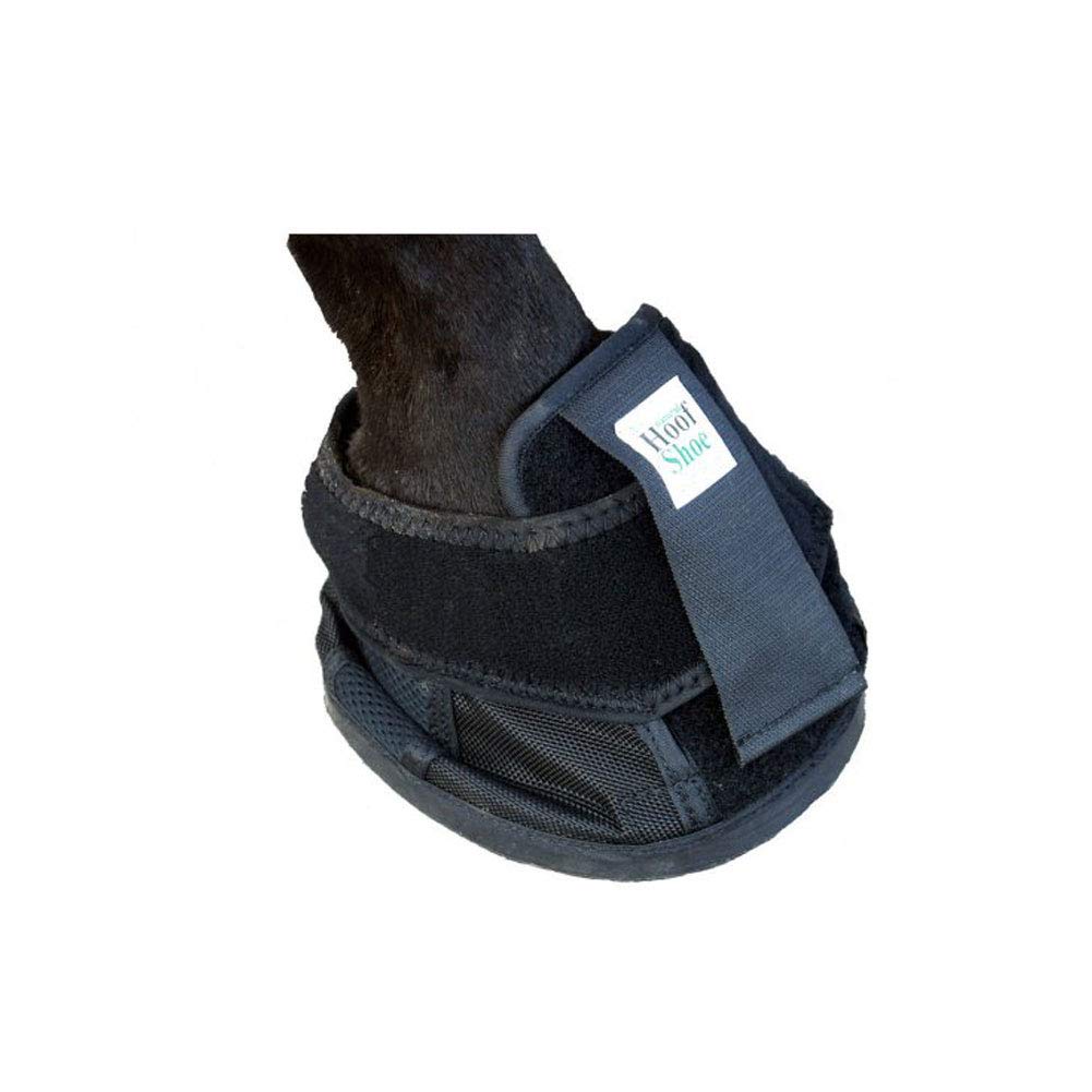 Intrepid International Horse Boots - Natural Hoof Shoe, Black, Hoof Boots for Horses, Flexible & Durable Rubber Sole, Lightweight with Touch Tape Closure for Hoof Protection